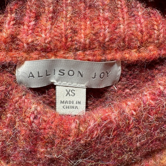 Alison Joy Kayla Puff Sleeve Pullover sweater pink orange ombré size XS - Picture 6 of 14